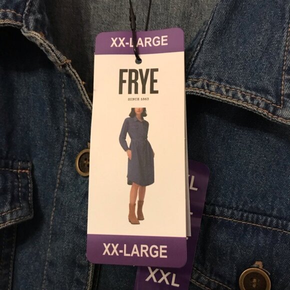 Frye Women’s Tie Belted Denim with Pockets Button-Up Dress Plus Size XXL - Picture 2 of 5